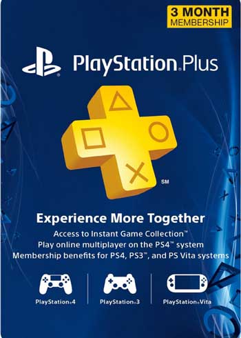 PlayStation Plus 3 Months Membership Card US